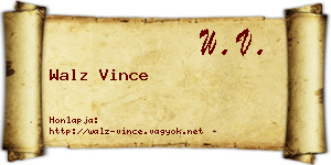 Walz Vince névjegykártya